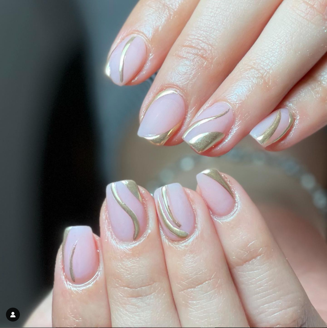 nude nails, mushrooms, nude pink, almond shape nails