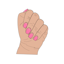 Beauty by Amy, hand with pink nails, pink gradient